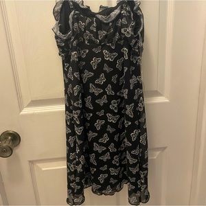 LA hearts Size L Black Butterfly Mini Dress